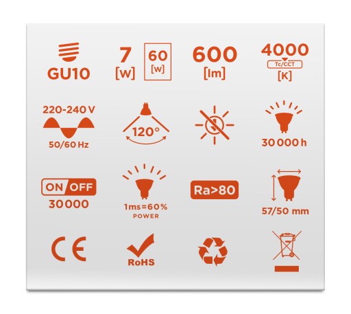 Led žiarovka GU10 7W = 60W 600lm 2 FARBY BERGE