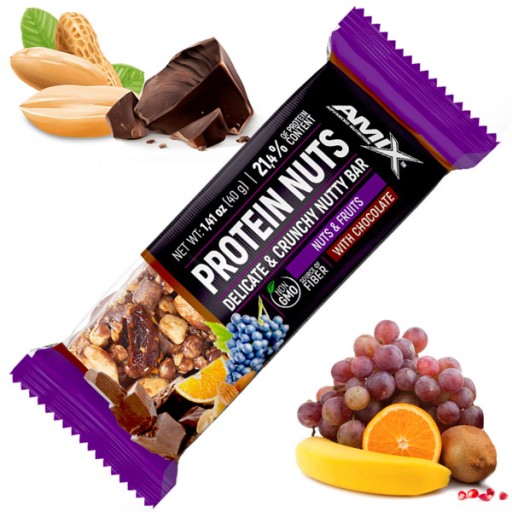PROTEÍNOVÁ ORECHOVÁ ZMES S OVOCIAM, Proteínová matica Amix tyčinka s orechmi