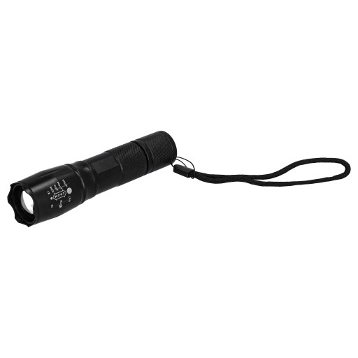 VOJENSKÁ DOBÍJATEĽNÁ BATERKA taktická LED ZOOM silná 1000lm + puzdro