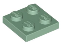 LEGO TANIER 2X2 PIESKOVÁ ZELENÁ Č. 3022 PRE 2 KS