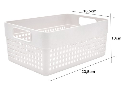 ORGANIZER kôš nádoba KOŠÍK 15,5x10x23,5 plast SIVÁ 3,5l