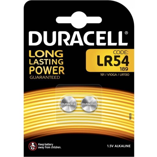 2x DURACELL ALKALICKÉ BATÉRIE LR54 LR1130 1,5V