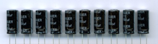 1000uF 25V NÍZKY ESR 1000 µF 25 V (10 KS) ELEKTROLYTICKÝ KONDENZÁTOR