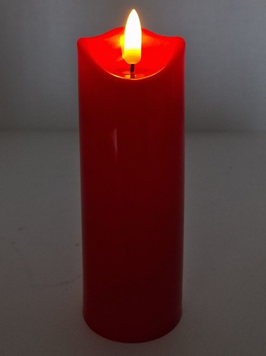VLOŽKA SVIEČKY DO JÚRA, ČERVENÁ, EFEKT PLAMEŇA, 15cm, PRE DEKORDY NA AKUMULÁTORY