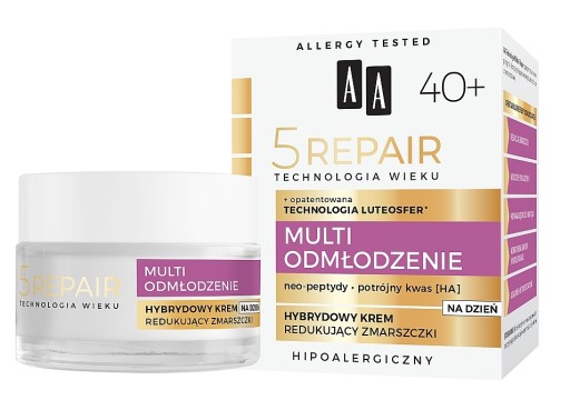 KRÉM NA VRÁSKY S KYSELINOU HYALURONOVOU, PEPTIDMI A VITAMÍNMI AA 40+