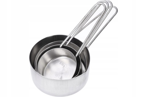 KUCHYNSKÉ MIERY sada 4 kovových lyžíc 60/80/125/250 ml oceľ.