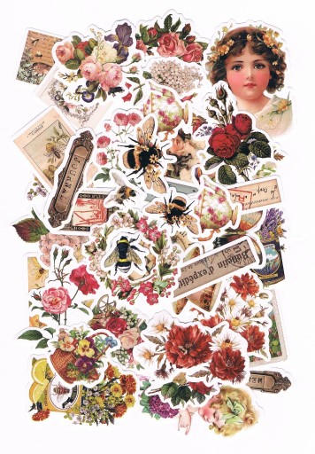 SADA SCRAPBOOKING NÁLEPOV 40 KS KVETOV