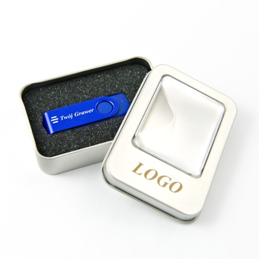 Pendrive 512 MB + kovová krabička + gravírovanie
