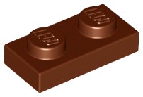 LEGO PLATE 3023 1x2 hnedá NOVINKA (6g) 16 ks.
