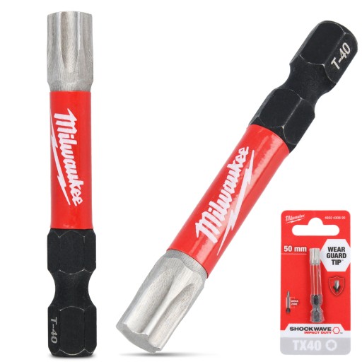 Nárazový vrták Dlhý TORX SKRUTKOVAČE 40 50 mm Magnetická špička MILWAUKEE