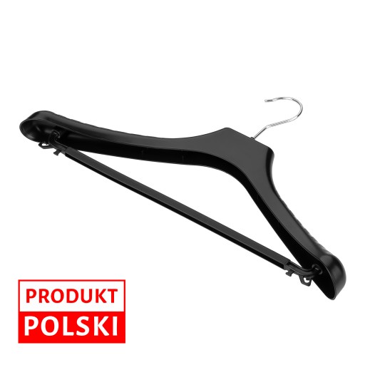 Závesný vešiak s priečkou na bundy a kabáty 43 cm - sada 5 kusov