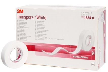 3M Transpore White 1,25cm x 9,1m, 1 ks. biely