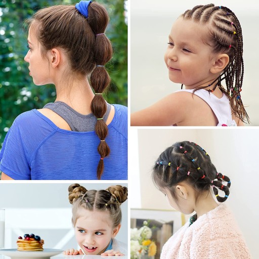 FAREBNÉ mini gumičky do vlasov do vrkočov