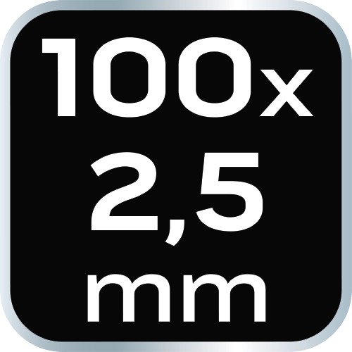 Sťahovacie pásky 2,5 x 100 mm, 100 ks, čierne