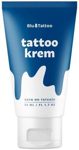 BLU TATTOO KRÉM pre LIEČIVÚ STAROSTLIVOSŤ PRE REGENERÁCIU ČERSTVÉHO TETOVANIA 50 ml