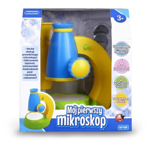 Artik detský mikroskop, EDU šošovky, osvetlený, nastaviteľný, Edukačný