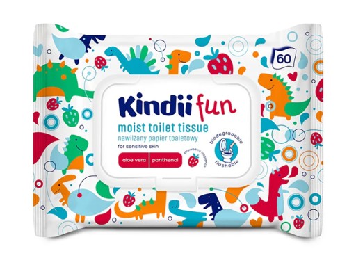 KINDII FUN VLHČENÝ TOALETNÝ PAPIER Vlhčené obrúsky 180 obrúskov