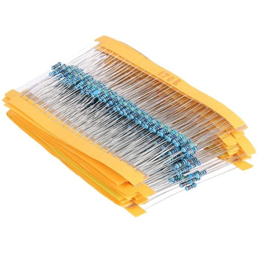 Sada odporov 0,25W 1/4W 600ks, 30 druhov