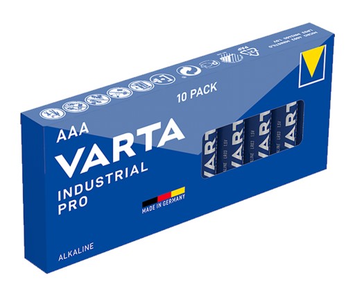 10x alkalická batéria LR03 VARTA INDUSTRIAL box10 1,5V