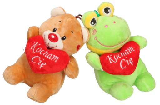 Maskot ŽABA, MEDVEĎ SO SRDCOM 15cm 3965