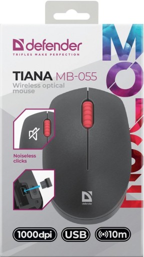 Bezdrôtová myš Defender TIANA MB-055, optická tichá bez kliknutia 1000dpi