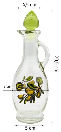 Sklenená karafa na tekutiny, olivová - 250 ml