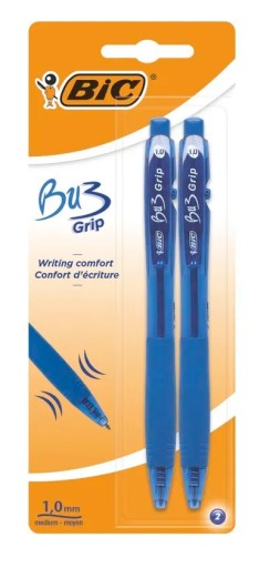 AUTOMATICKÉ GULIČKOVÉ PERO 2 ks MODRÁ BU3 GRIP BIC