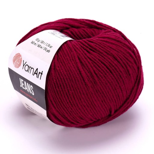 YARNART JEANS 66 bordová priadza