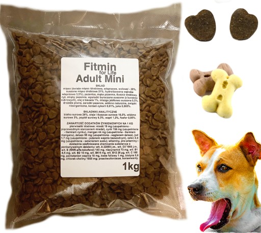 Fitmin Adult Mini 1 kg krmiva pre psov podľa hmotnosti