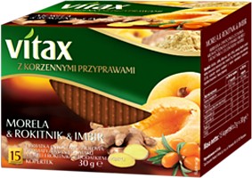 Bylinný čaj Vitax marhuľa/rakytník/zázvor