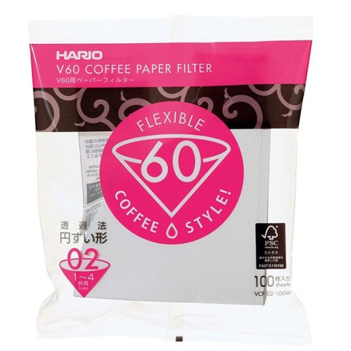 HARIO PAPIEROVÉ FILTRE NA ODKAPÁVANIE V60-02 100ks Biela
