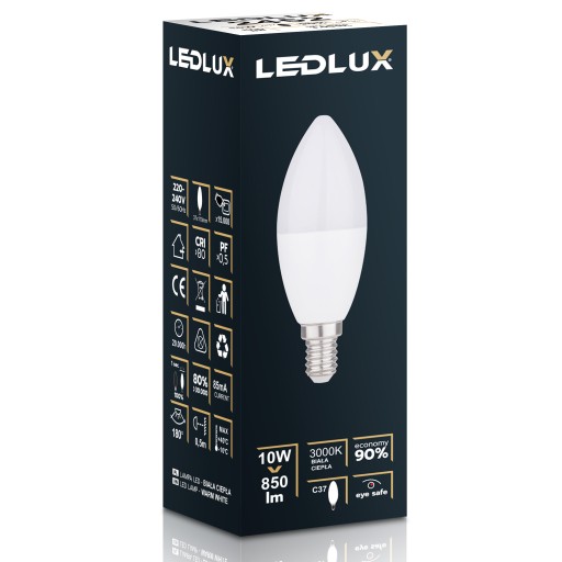LED žiarovka E14 10W = 90W SMD 3000K teplá Premium LEDLUX nebliká