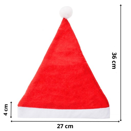 Čiapka Santa Claus 10ks s brmbolcom Vianočná VÝBORNÁ 10KS Veľkoobchod