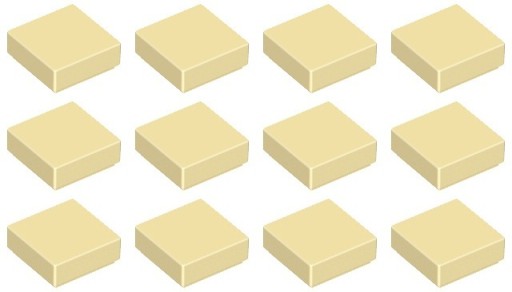 LEGO TILE 3070b 1x1 piesok (3g) 12 ks