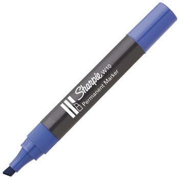 Permanentný popisovač W-10, skosený modrý SHARPIE
