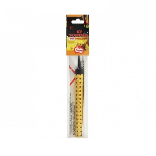 Tortová fontána - zlatá s hviezdičkami, 12 cm