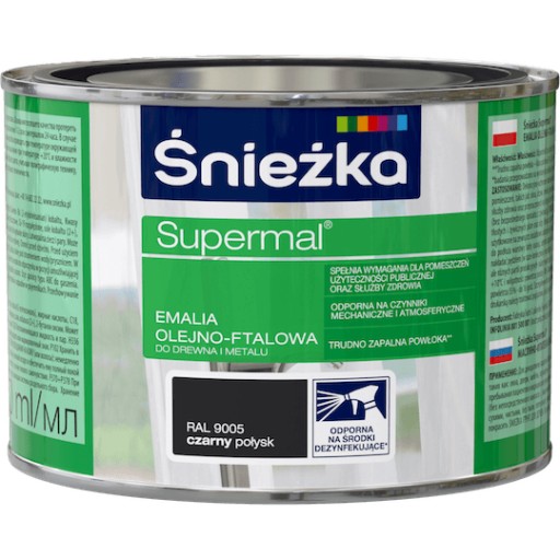 ŚNIEŻKA SUPERMÁLNA OLEJO-FTALOVÁ FARBA ČIERNA 0,4L