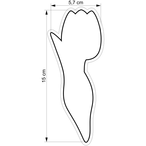 VEĽKONOČNÁ forma Vykrajovačka na perníky EASTER Flower Tulipán 15cm