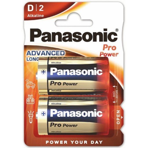 Alkalické batérie Panasonic Pro Power D LR20 1,5V blister 2 ks.