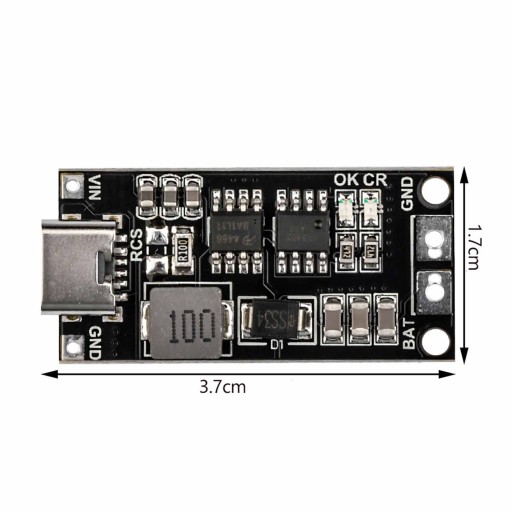 18650 Li-Ion 2S 2A nabíjačka USB-C článkov