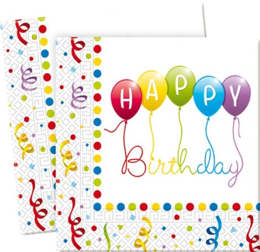 Happy Birthday Streamers Narodeninové obrúsky
