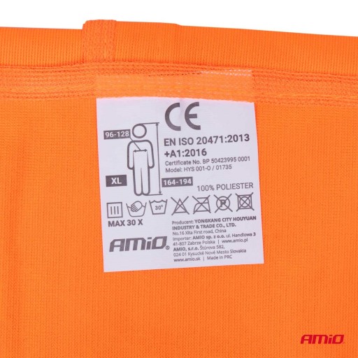 VÝSTRAŽNÁ VESTA ORANŽOVÁ SV-02 S CERTIFIKÁTOM