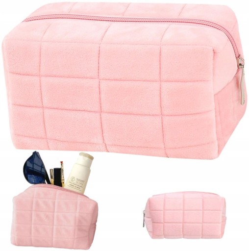 Cestovná kozmetická taštička Pencil Case Tube Plyšová ružová