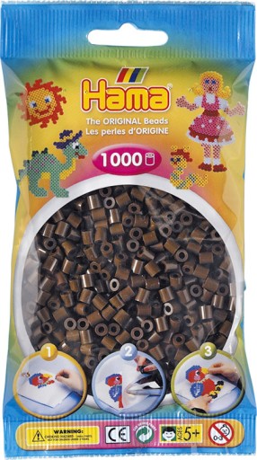 Korálky 1000 ks hnedé HAMA MIDI 207-12