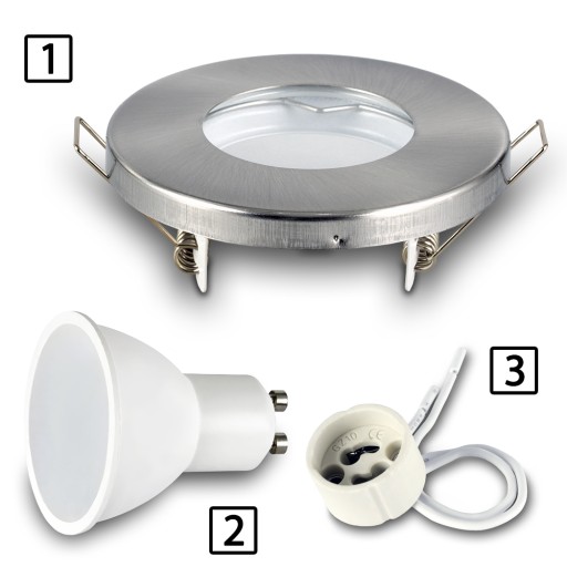 Halogénové stropné svietidlo IP44 INOX pre LED