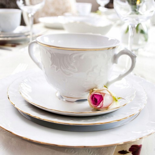 3604 Podšálka 12,5 cm GOLD LINE ROCOCO PORCELÁN ĆMIELÓW na espresso