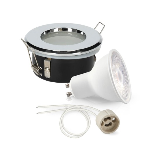 Sada halogénového svietidla LUMO11 chróm + LED GU10 5W teplá biela PREMIUM