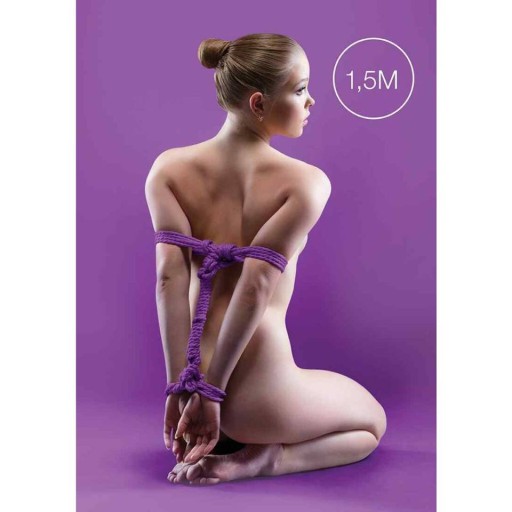 Fialové lano BDSM - Au! Japonské mini lano fialové 1,5 m