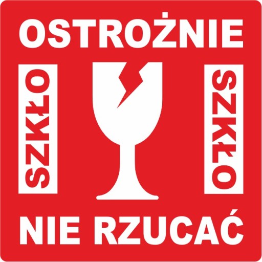 Výstražné sklo Nehádžte nálepky so štítkami Pozor kuriérske balenie x 1000ks