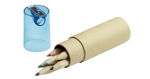 Ceruzkové pastelky 6ks + strúhadlo, cestovné pastelky v tube pre deti